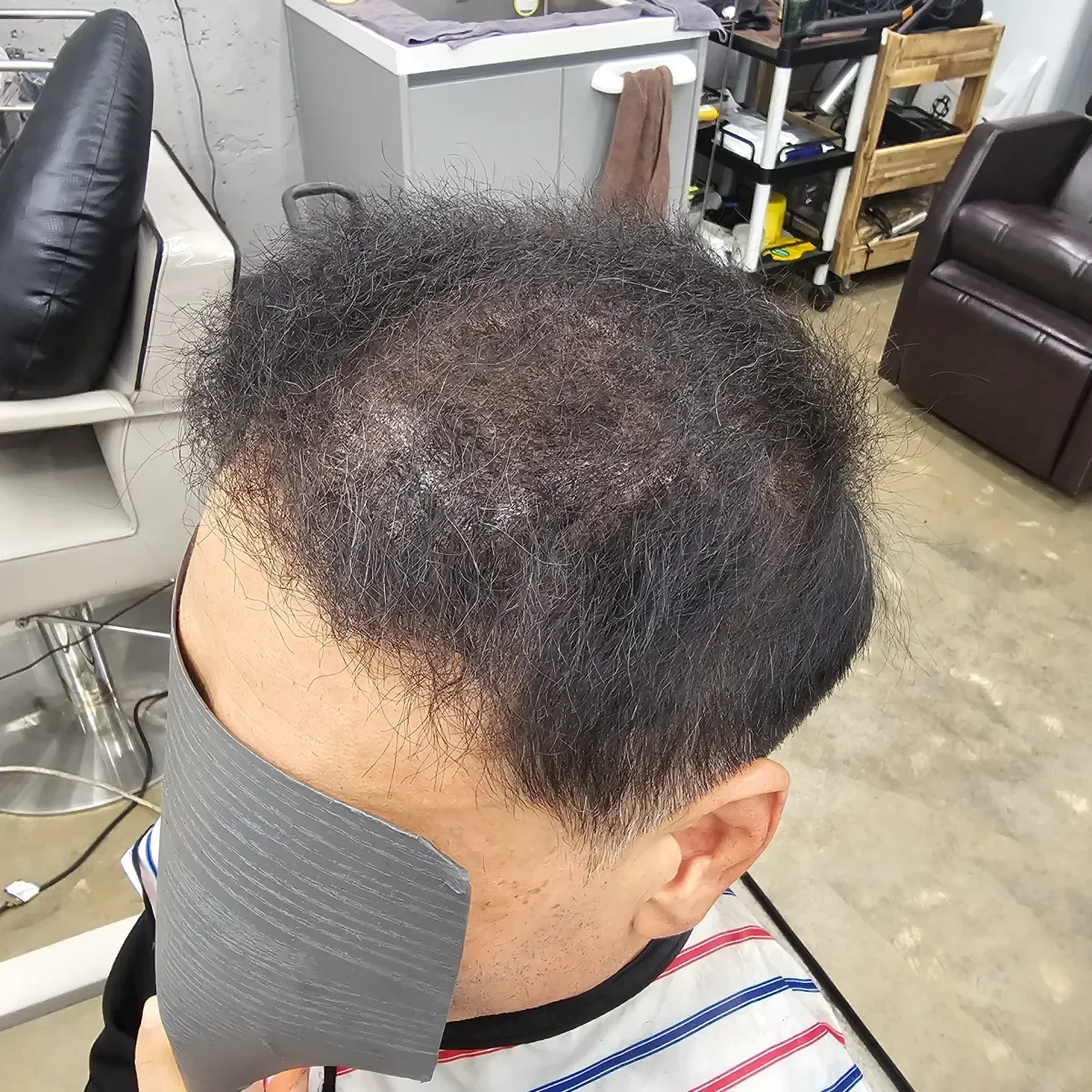 두피페인팅 (치트염색) 시술 후 용인두피페인팅 결과