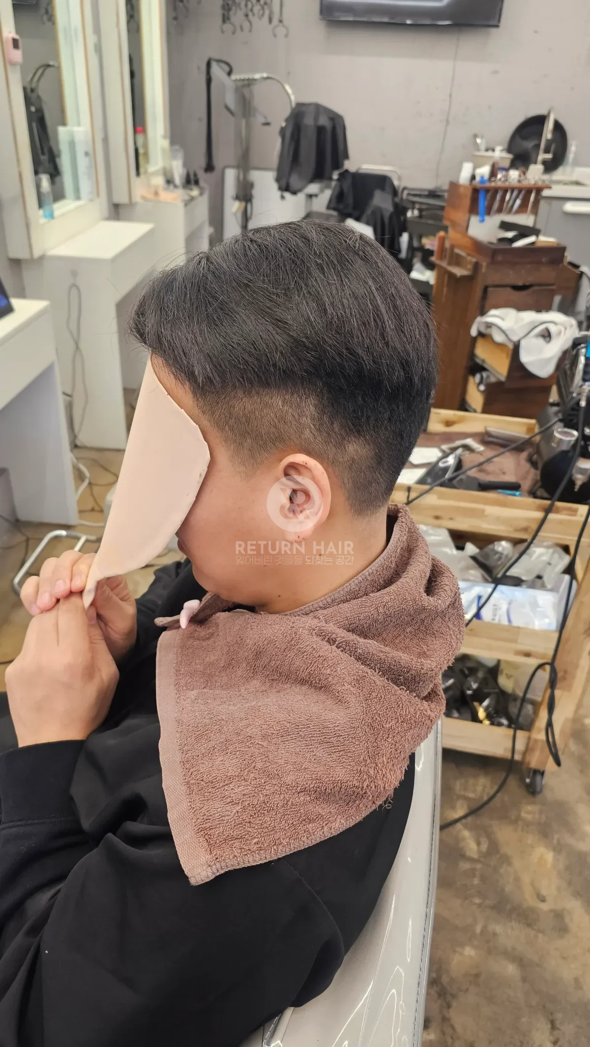 두피페인팅 (치트염색) 시술 전 사진