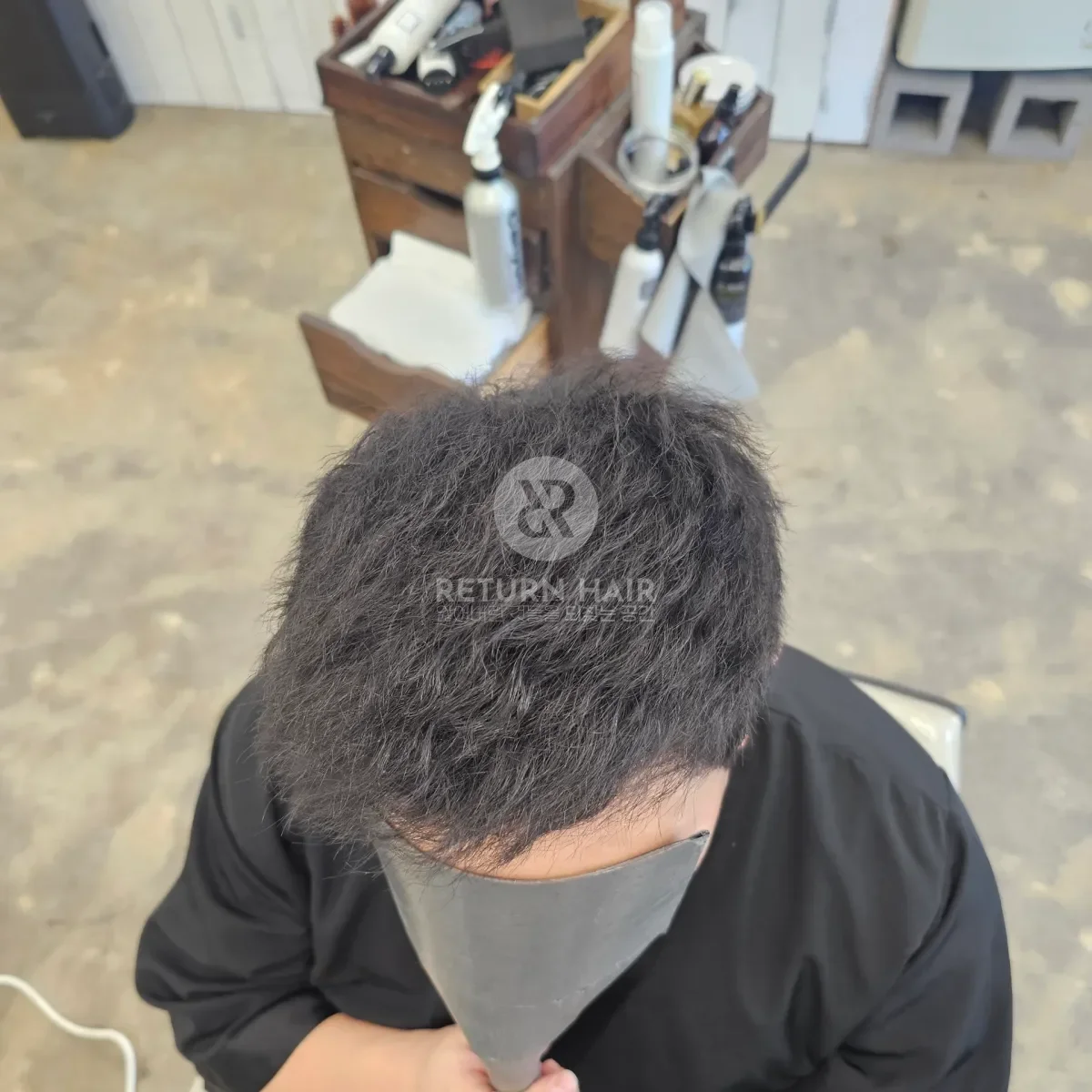 두피페인팅 (치트염색) 시술 후 결과 사진