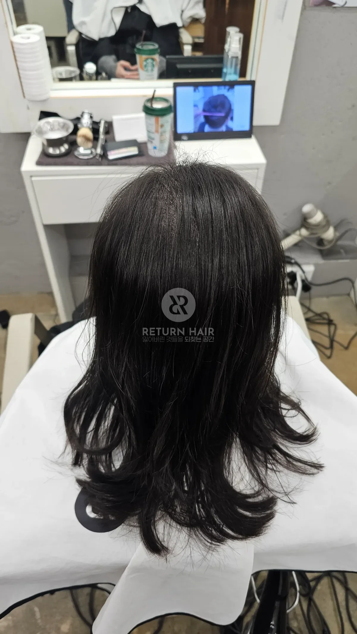 두피페인팅 (치트염색) 시술 후 결과 사진