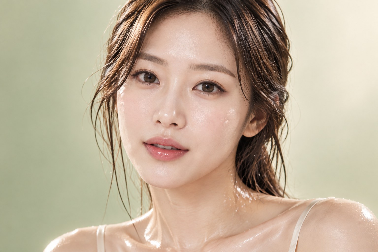 스킨부스터 시술 대표 이미지 — 촉촉한 피부의 여성